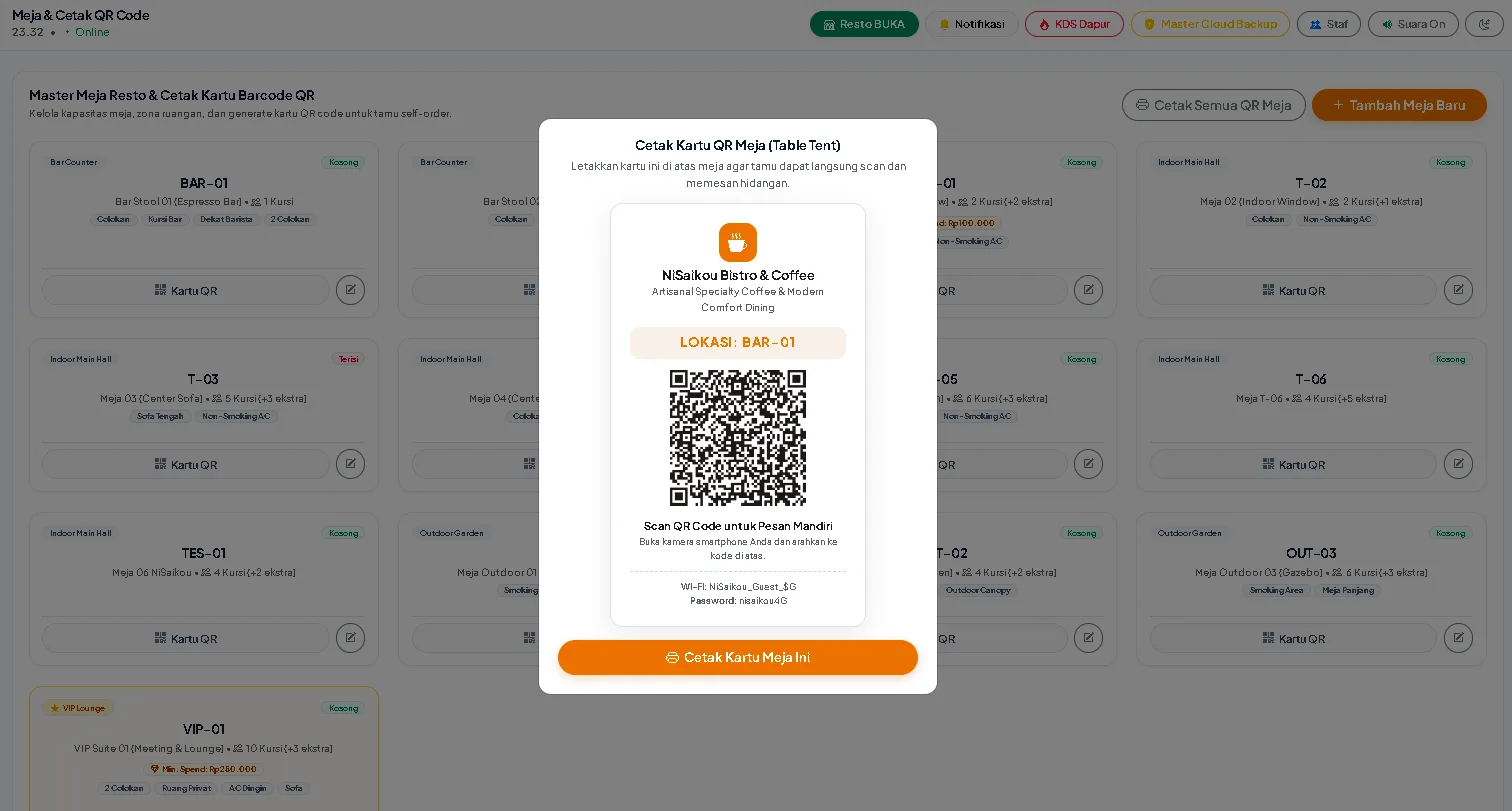 QR Meja otomatis